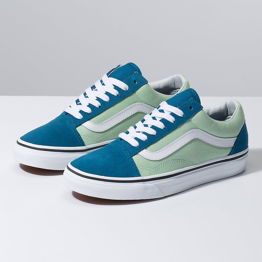 Vans Bayan Spor Ayakkabı 2-Tone Old Skool Mavi/Yeşil | 98656-798